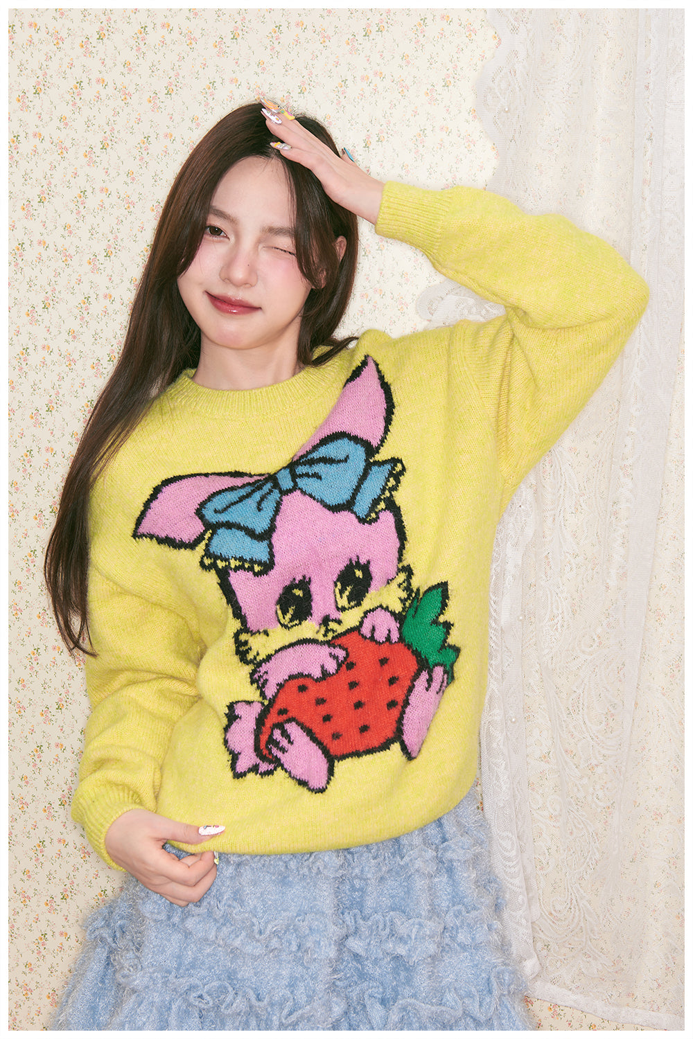 tntntutu - Purple Green Yellow Animal Knit Sweater sweater tntntutu