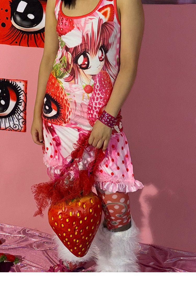 ki00bi00 - Strawberry Dreamcore Fitted Tank camisole ki00bi00