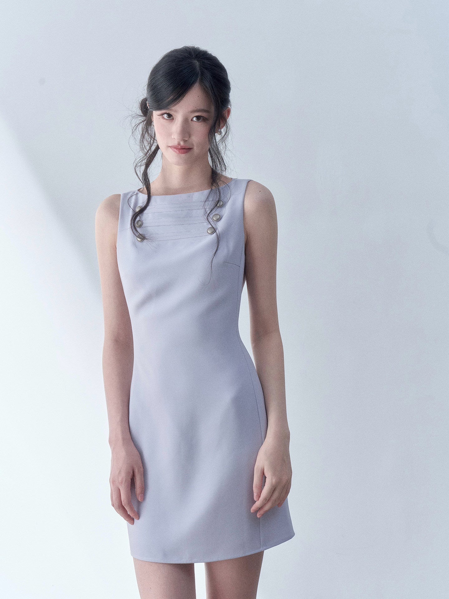 SOS SEAMSTRESS - Lilac Button Midi Dress dress SOS SEAMSTRESS