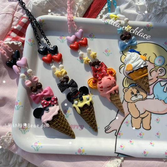 Bear Doll - Kawaii Ice Cream Cone Necklace necklace Bear Doll