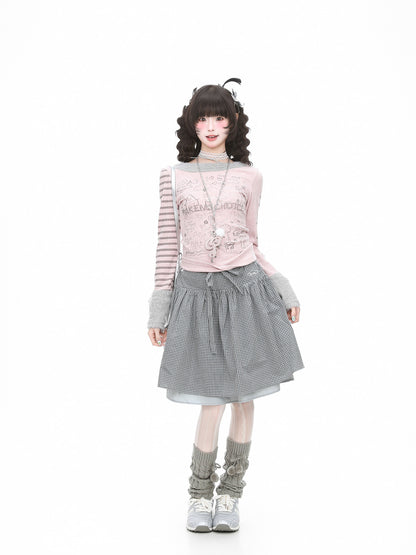 Languid Park - Plaid Layered Midi Skirt skirt Languid Park