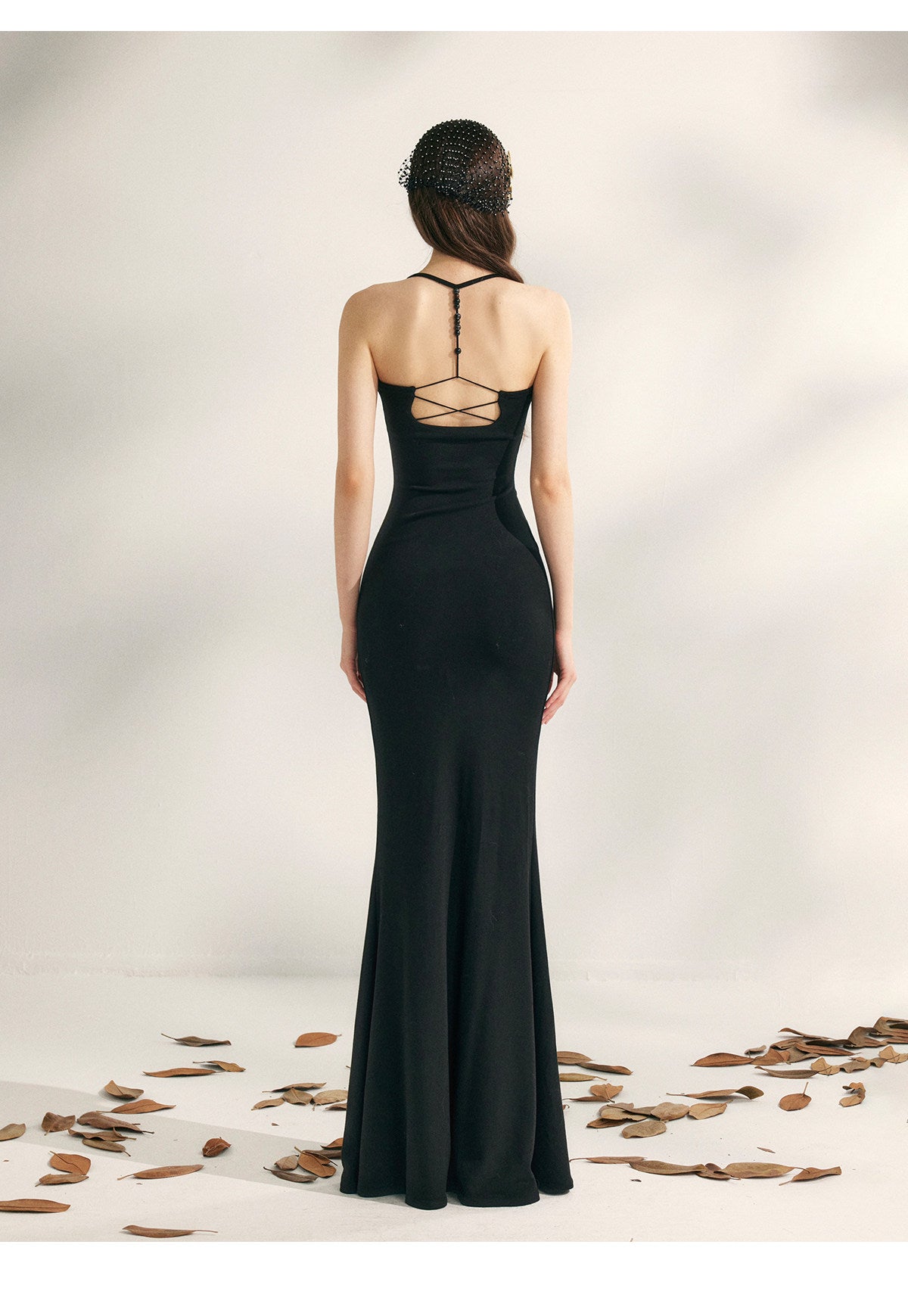 YZZI HE - “Evening Blossom” Halter Mermaid Knit Dress dress YZZI HE