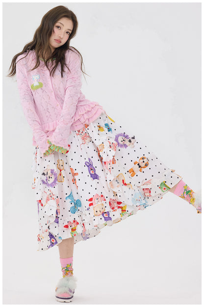 tntntutu - Polka Crochet A-Line Skirt skirt tntntutu