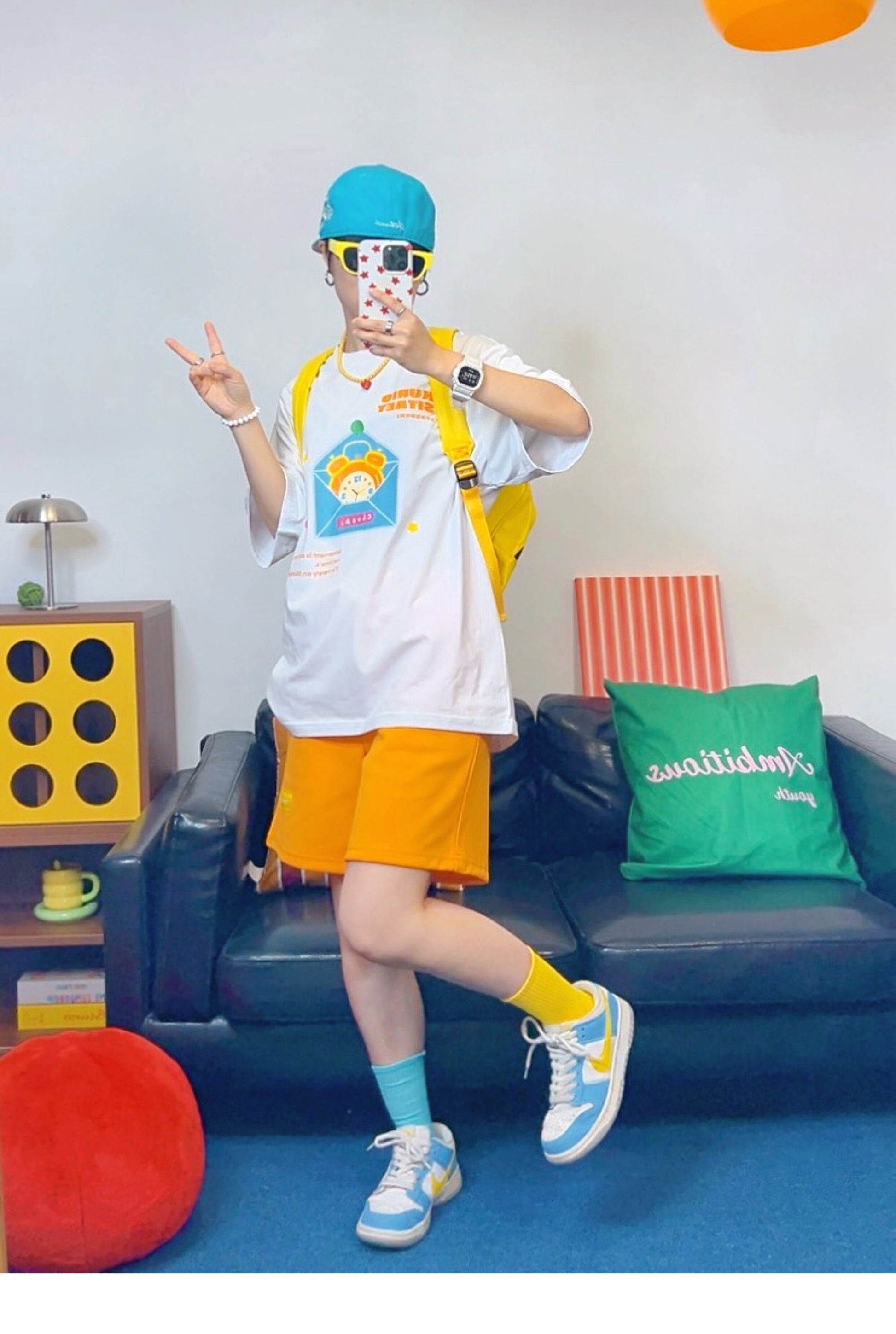 KURIOSITAET - White Playful Cotton Print Tee tee KURIOSITAET