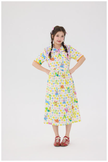 tntntutu - Kawaii Cream Polka Animal Dress dress tntntutu