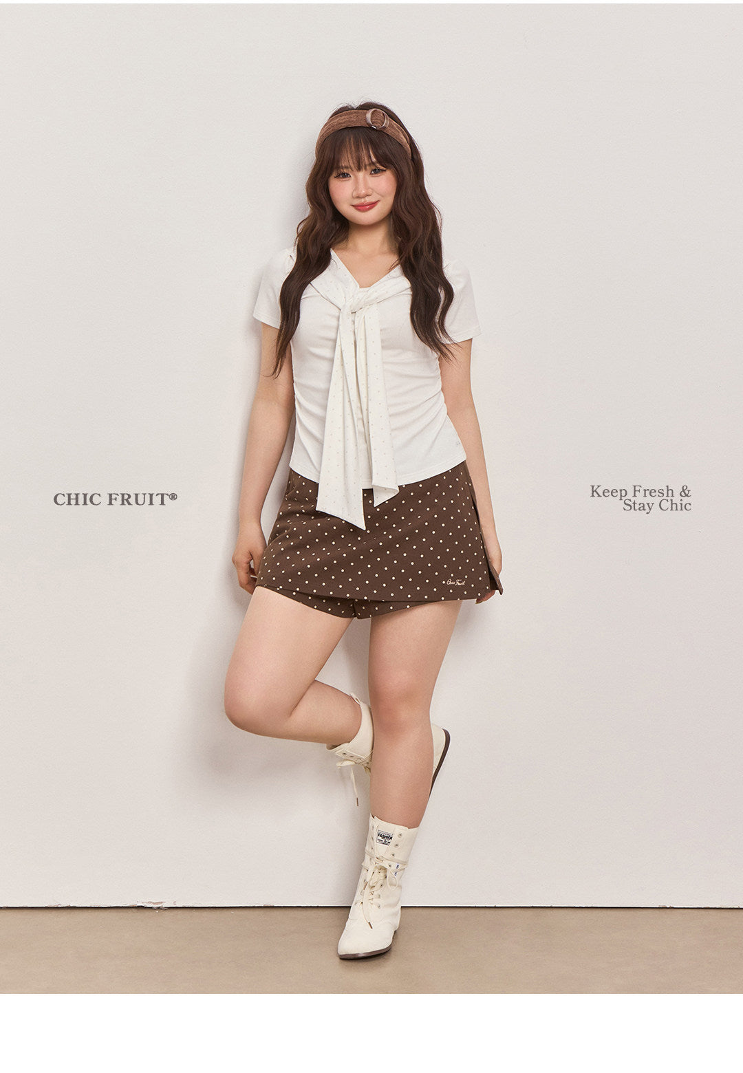 CHIC FRUIT - Tie Waist Patchwork T-Shirt shirt Chic Fruit