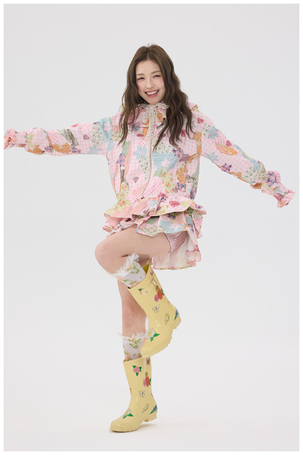 tntntutu - Pink Lace Hoodie Skirt Set set tntntutu