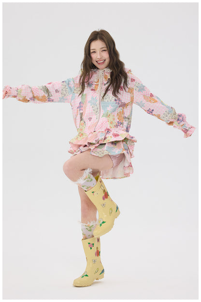 tntntutu - Pink Lace Hoodie Skirt Set set tntntutu