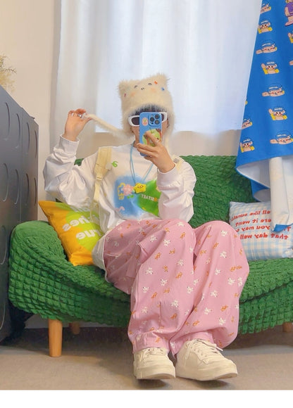 KURIOSITAET - Decora Kei Dopamine Pink Relaxed Work Pants pants KURIOSITAET