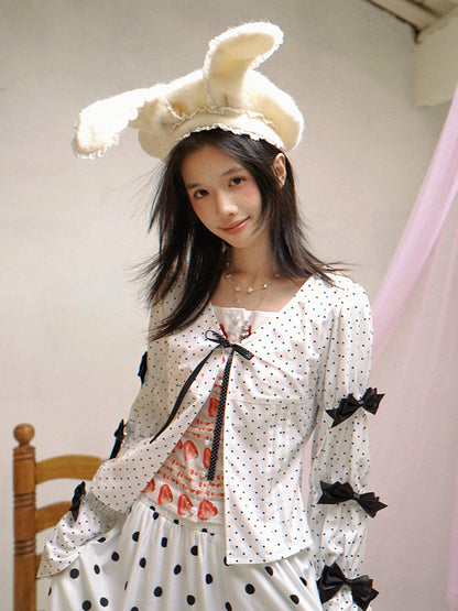 daytoday everyday institute - Girly Polka Dot Plaid Patchwork Shirt Slim Fit Long Sleeve shirt daytoday everyday institute