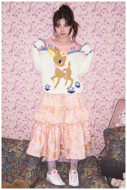 tntntutu - Kidcore Knit Deer Pullover Sweater sweater tntntutu