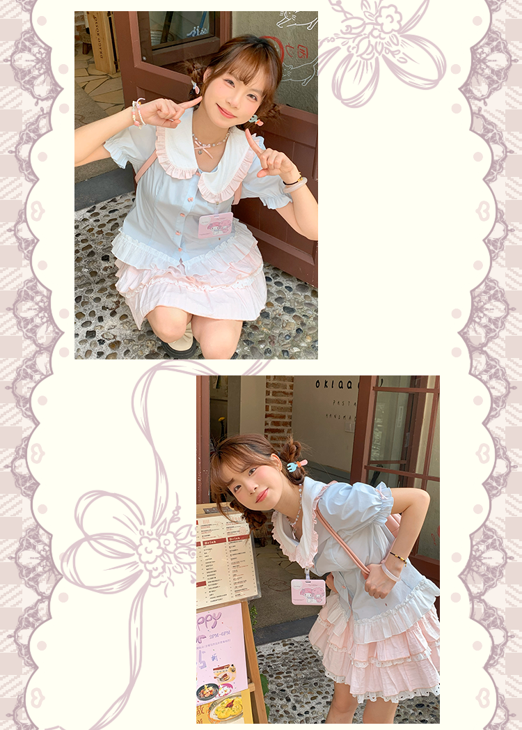 Sinsingirl - Kawaii Bunny Academy Shirt & Mini Skirt Set set sinsingirl