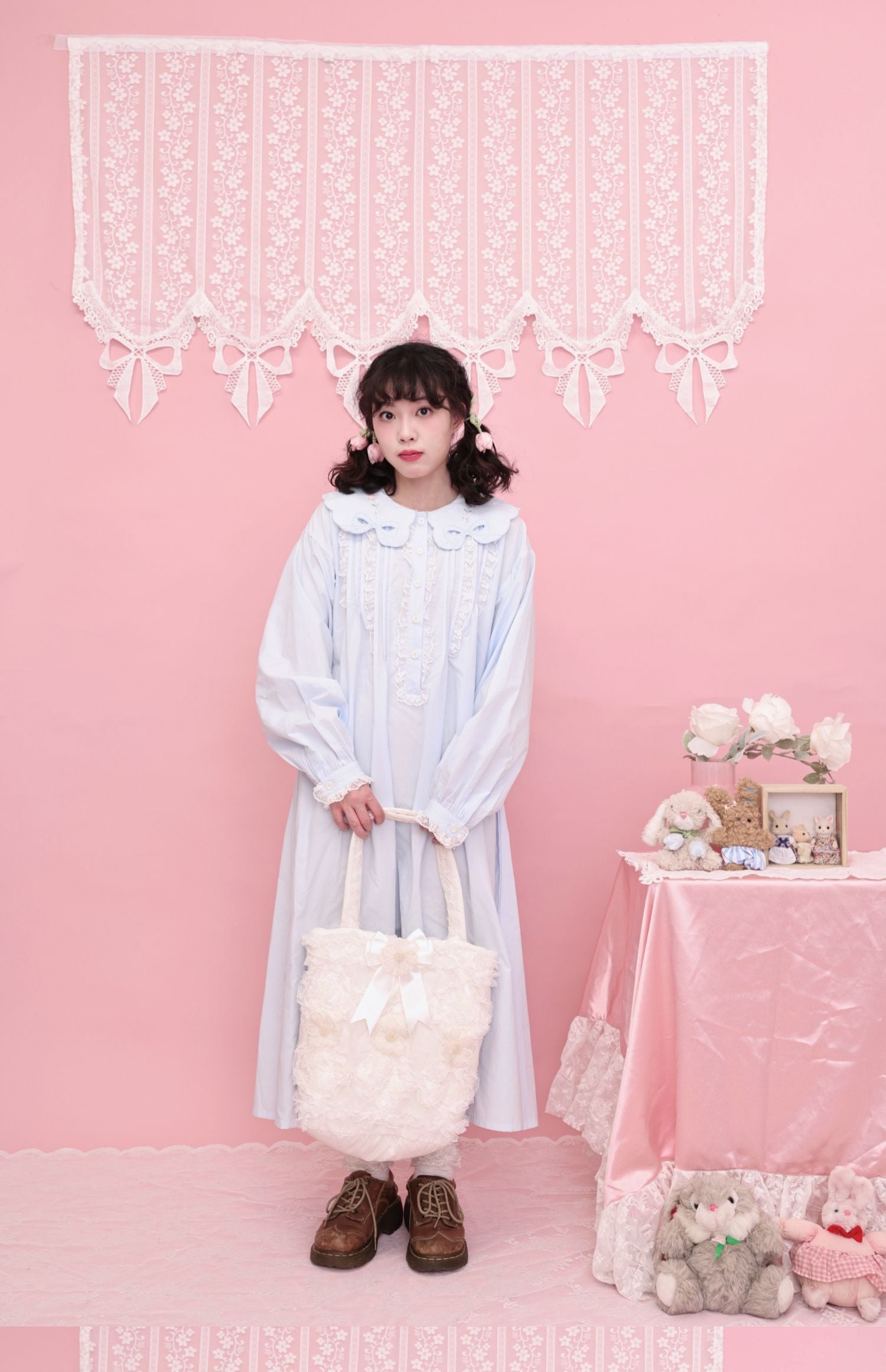 SemenCoicis - Kawaii Lace Satin Shoulder Bag bag SemenCoicis