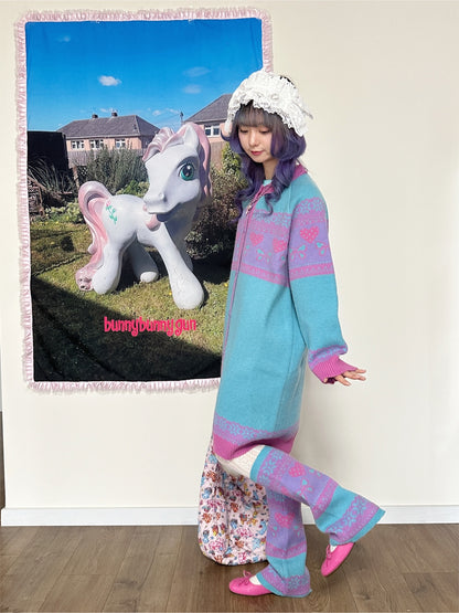 bunnybunnygun - Decora Kei Dopamine Knit Cardigan Oversized sweater bunnybunnygun