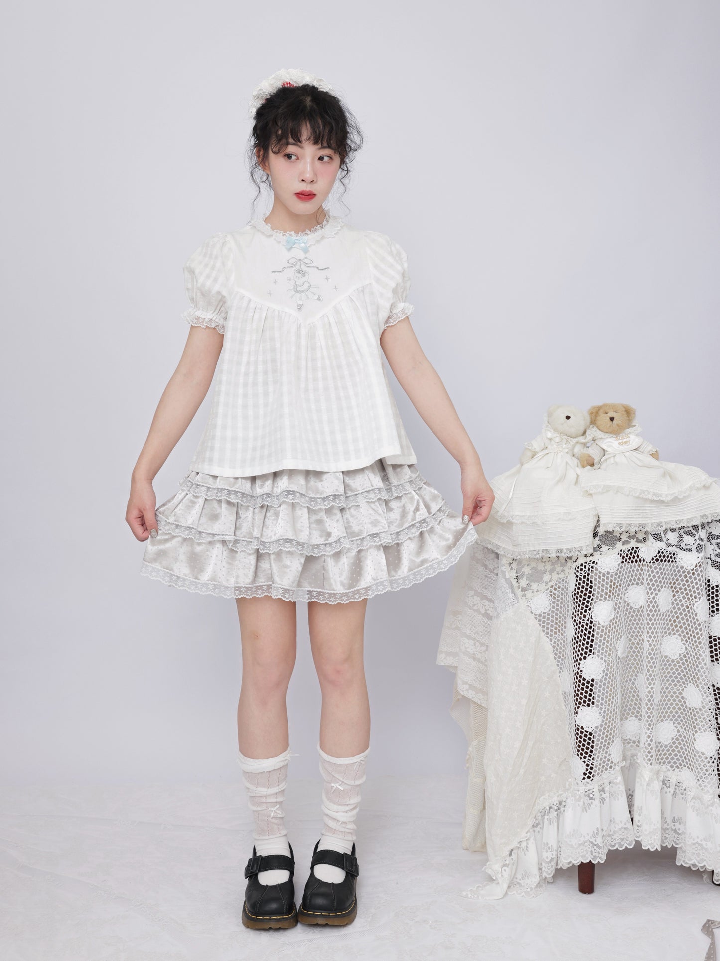 SemenCoicis - Bear Plaid Embroidered Shirt shirt SemenCoicis