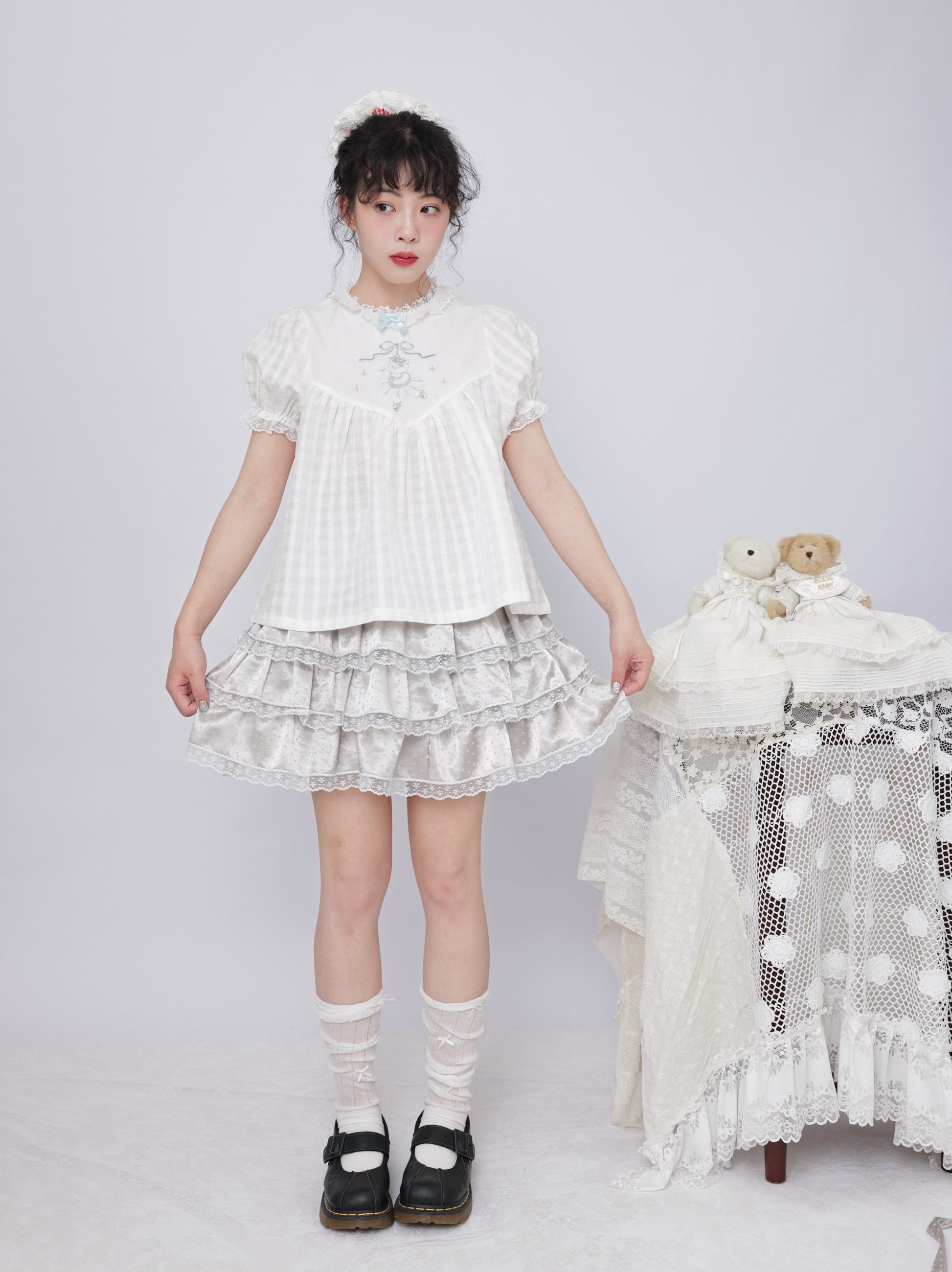 SemenCoicis - Bear Plaid Embroidered Shirt shirt SemenCoicis