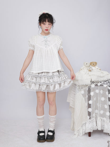 SemenCoicis - Bear Plaid Embroidered Shirt shirt SemenCoicis