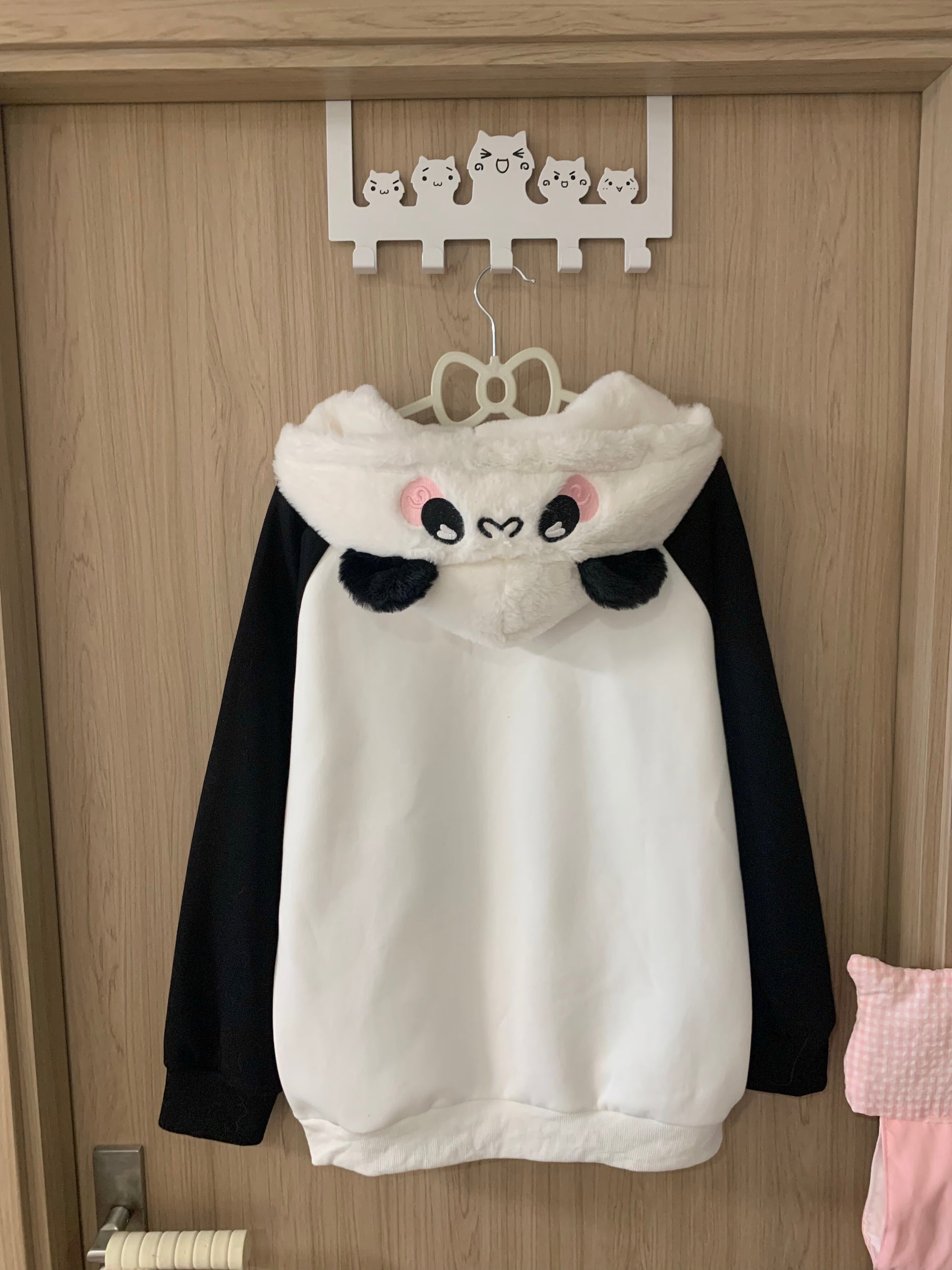 Blurred Bear - Kawaii Colorblock Fleece Hoodie Skirt Set set Blurred Bear
