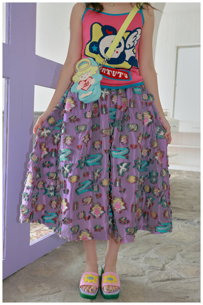 tntntutu Shiny Angel Dress | Harajuku Purple Jacquard Skirt dress tntntutu
