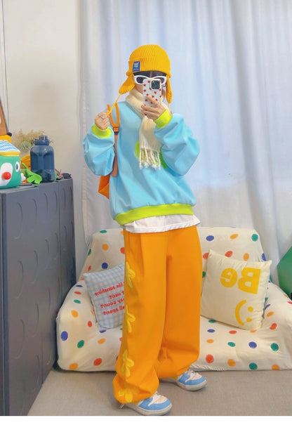 KURIOSITAET 桔色卫裤女冬小个子加绒加厚多巴胺宽松 pants KURIOSITAET