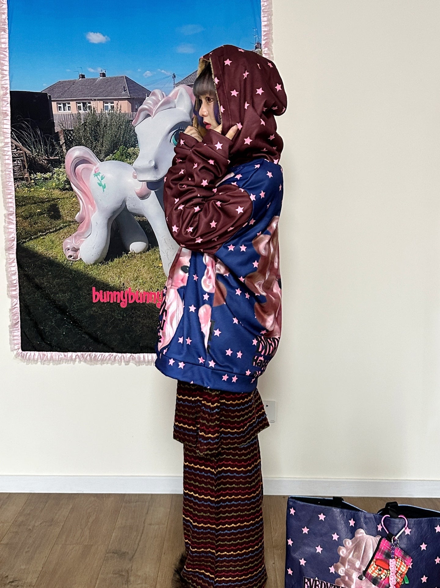 bunnybunnygun - Harajuku Colorblock Fleece Zip Hoodie hoodie bunnybunnygun