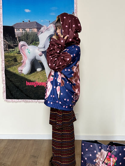 bunnybunnygun - Harajuku Colorblock Fleece Zip Hoodie hoodie bunnybunnygun