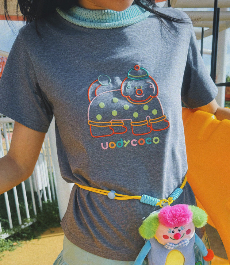 uodycoco – Embroidered Ribbed Collar T-Shirt tshirt uodycoco Dog S