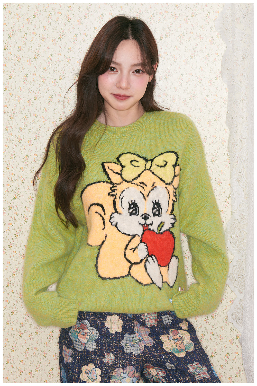 tntntutu - Purple Green Yellow Animal Knit Sweater sweater tntntutu