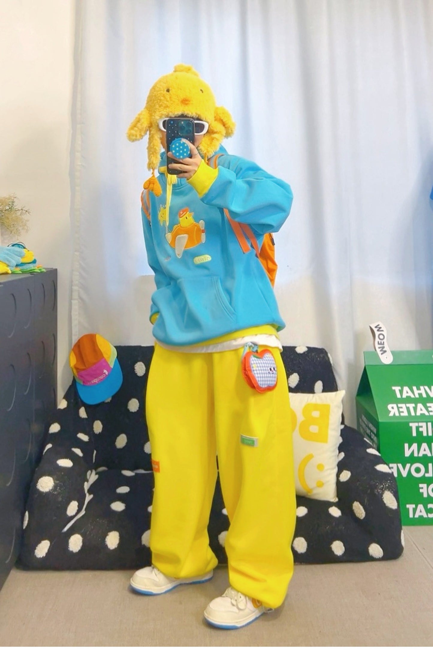 KURIOSITAET - Blue Embroidered Hoodie hoodie KURIOSITAET