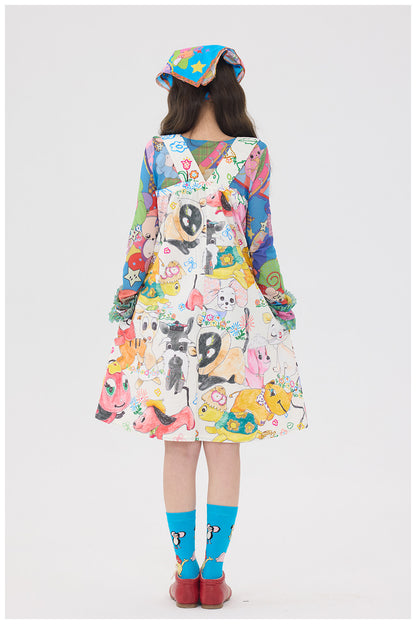 tntntutu - White Graffiti Strap Dress dress tntntutu