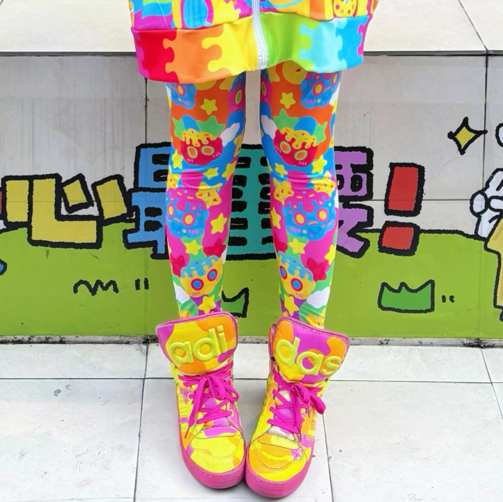 Rainbow Universe RUX - Rainbow Decora Kei Yoga Pants pants Rainbow Universe RUX