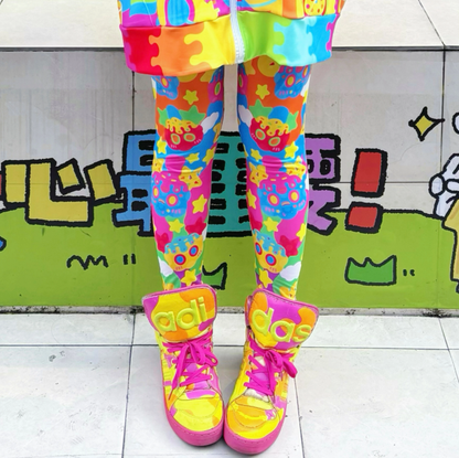 Rainbow Universe RUX - Rainbow Decora Kei Yoga Pants pants Rainbow Universe RUX