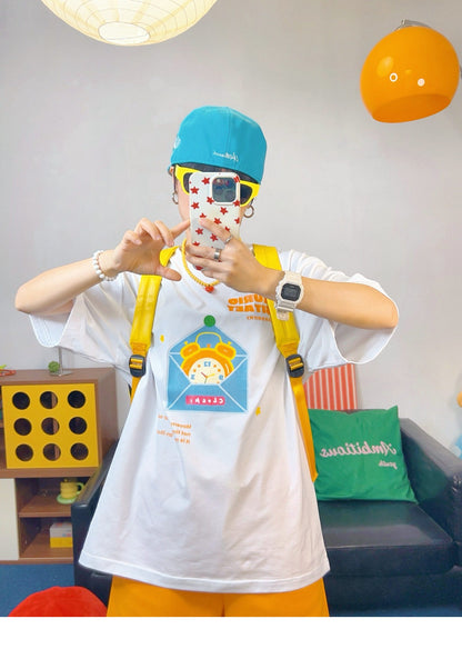 KURIOSITAET - White Playful Cotton Print Tee tee KURIOSITAET