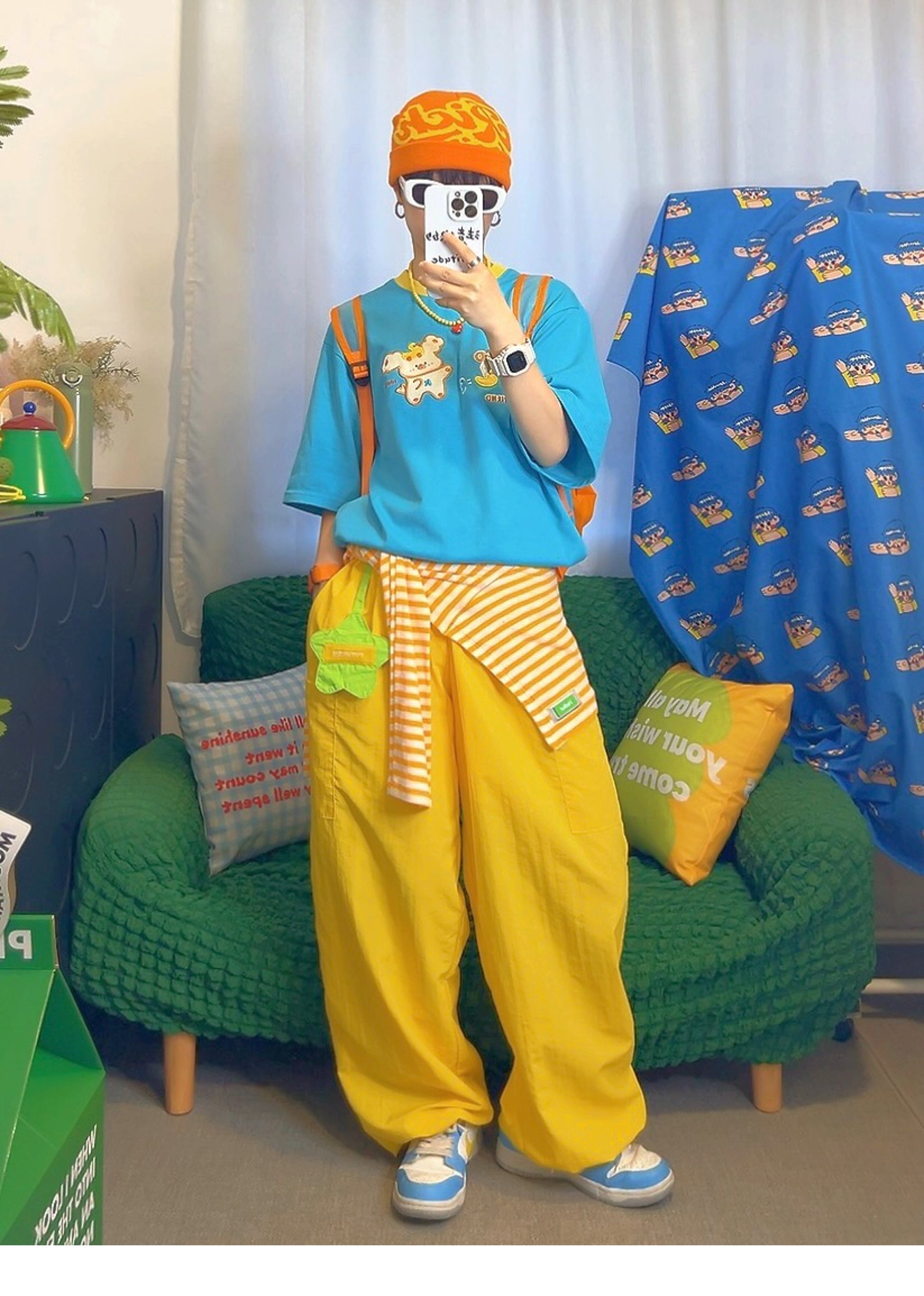 KURIOSITAET - Decora Kei Blue Puppy Cartoon T-Shirt tshirt KURIOSITAET