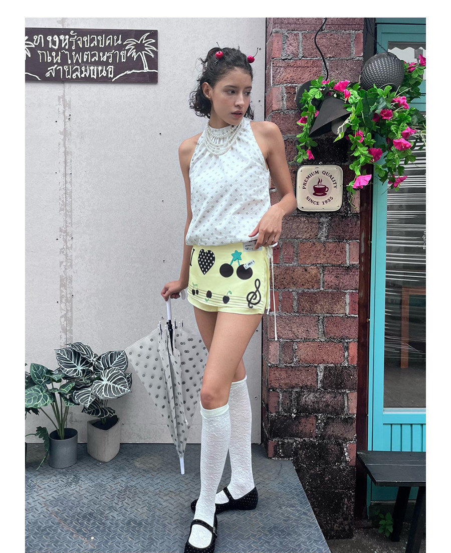 UnsocialNight - Cherry Note Skort Shorts skirt UnsocialNight