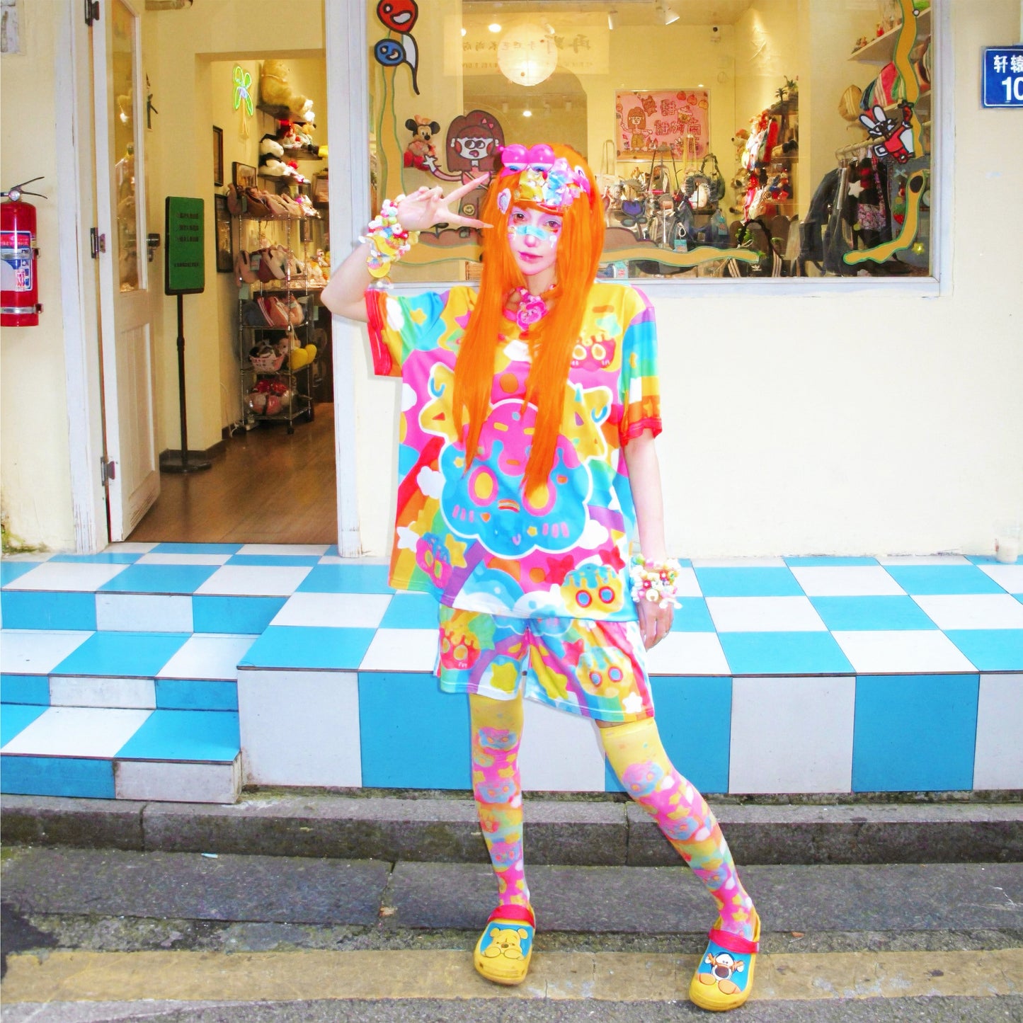 Rainbow Universe RUX - Rainbow Decora Kei T-Shirt & Shorts Set set Rainbow Universe RUX