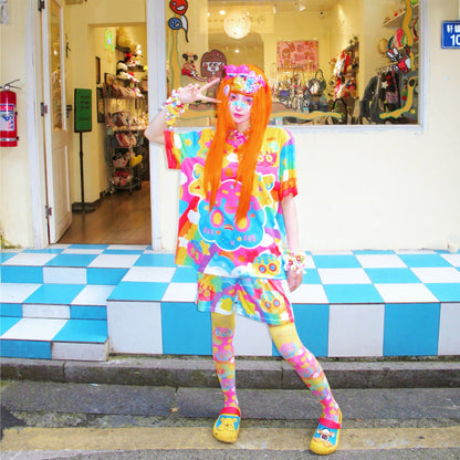 Rainbow Universe RUX - Rainbow Decora Kei T-Shirt & Shorts Set set Rainbow Universe RUX