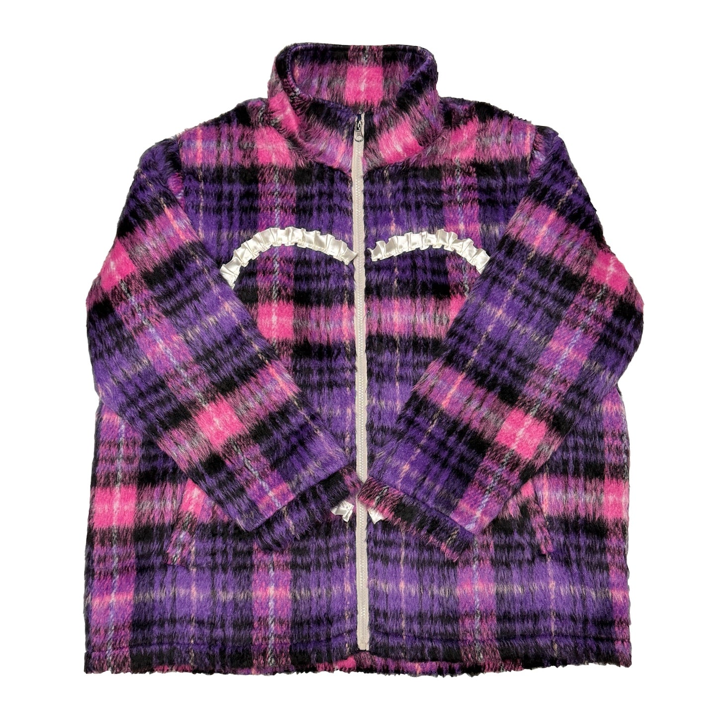 bunnybunnygun - Harajuku Purple Plaid Oversize Jacket coat bunnybunnygun
