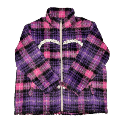 bunnybunnygun - Harajuku Purple Plaid Oversize Jacket coat bunnybunnygun