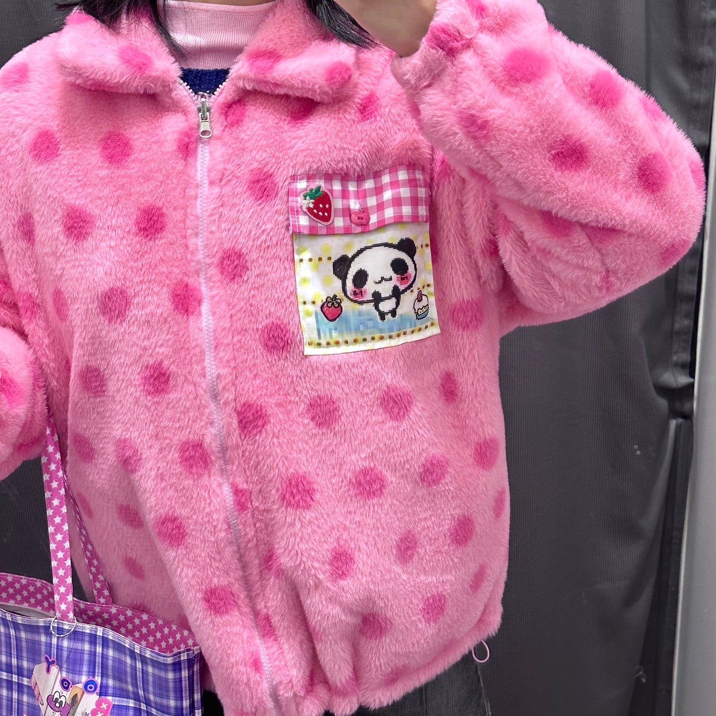 Bodytalk - Cute Y2K Reversible Fleece Jacket coat bodytalk