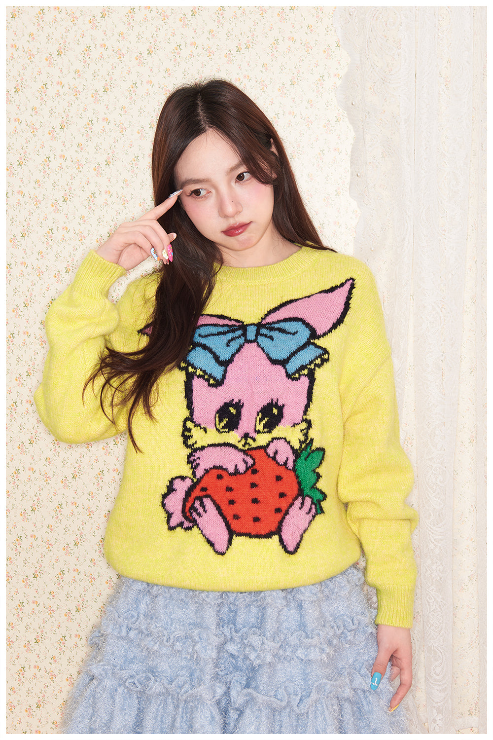 tntntutu - Purple Green Yellow Animal Knit Sweater sweater tntntutu