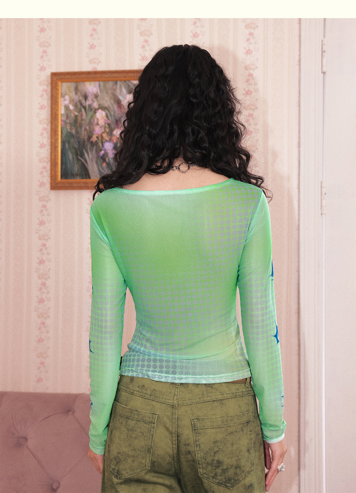 Chemical Girl - Girly Gradient Mesh Fitted Top shirt chemical girl