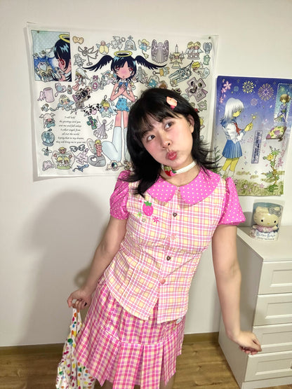 Bodytalk - Strawberry Puff Sleeve Blouse shirt bodytalk