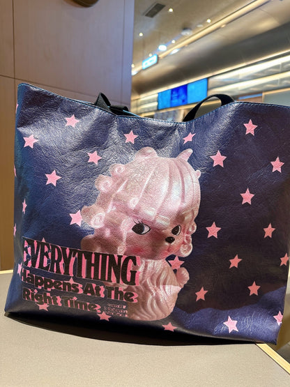 BunnyBunnyGun - Harajuku Printed Tote Bag Dupont Paper Large Capacity bag bunnybunnygun