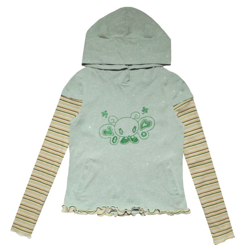 Hashtag DDD - Kawaii Glitter Sequin Green Hoodie Top hoodie Hashtag DDD