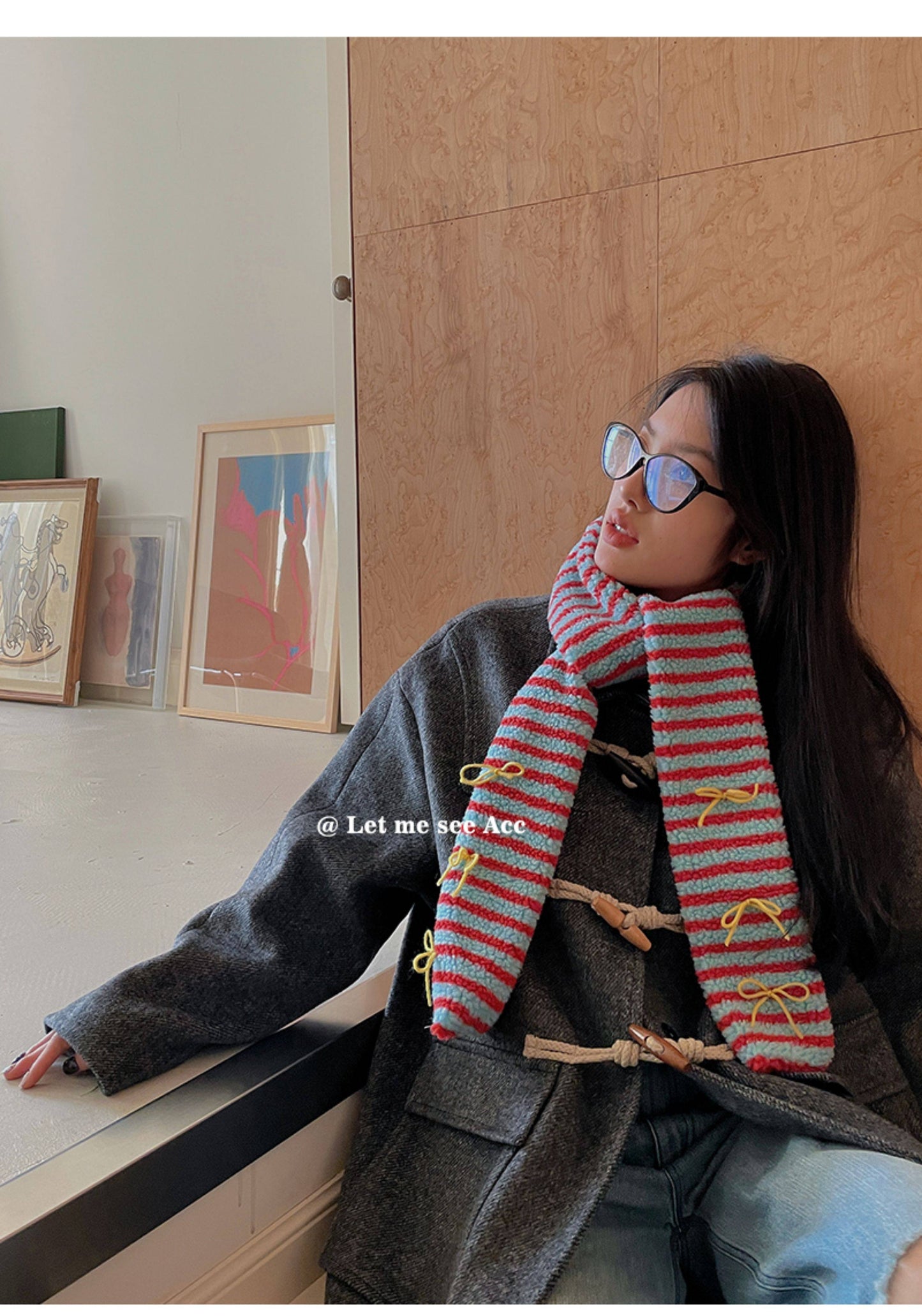 LET ME SEE - Kawaii Colorblock Lamb Scarf scarf let me see