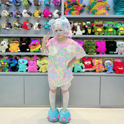 Rainbow Universe RUX - Pastel Macaron Decora Kei T-Shirt & Shorts Set set Rainbow Universe RUX
