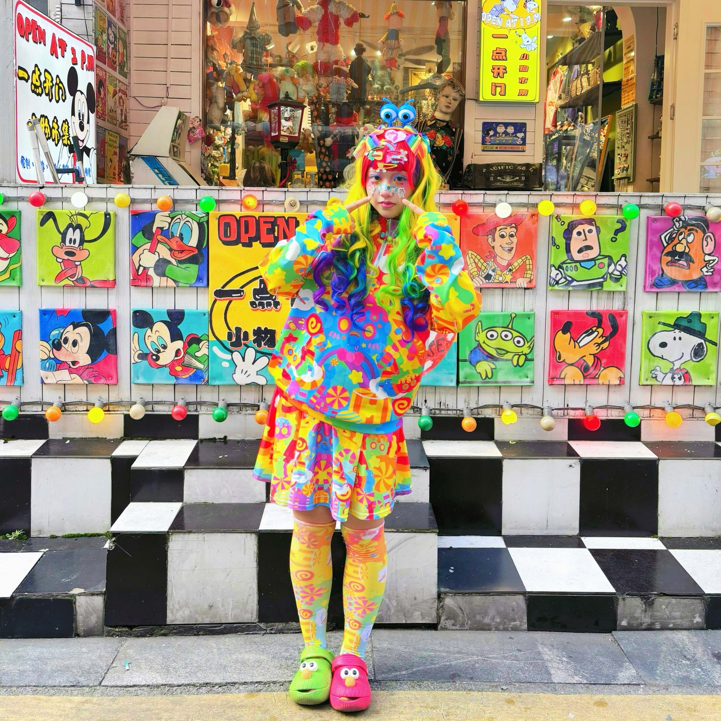 Rainbow Universe RUX - Decora Rainbow Zip Sweatshirt Skirt Set set Rainbow Universe RUX