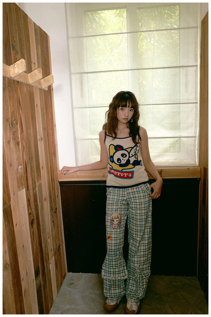 tntntutu Kawaii Contrast Tank | Harajuku Panda Angel Knit Cami Top camisole tntntutu