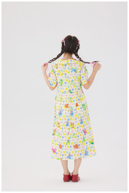 tntntutu - Kawaii Cream Polka Animal Dress dress tntntutu